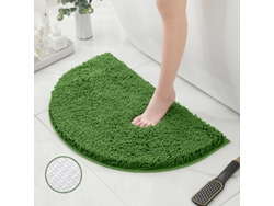 Alfombra de Baño LUUCOZK Antideslizantes Absorbentes Secado Rápido Decoración Parte Inferior Poliéster Verde (50x80cm)