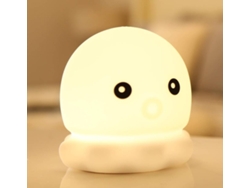 Bonita lámpara de noche para niños, lámpara de noche, luces de noche para dormitorio infantil, bebé, portátil, batería de silicona (blanca)