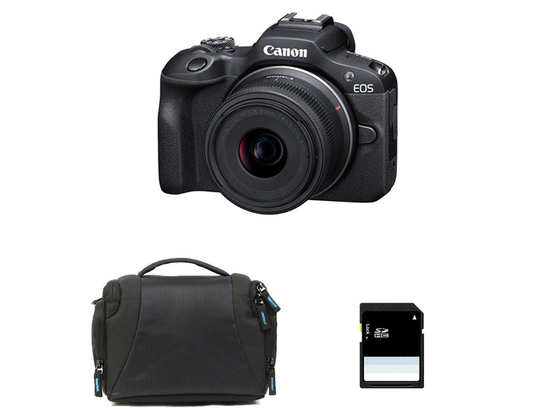 Canon Eos R100 + Rf-s 18-45mm F/4.5-6.3 Is Stm + Bolsa + Tarjeta Sd De 8 Gb