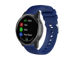 Correa de Silicona diseño de cuadrícula 18mm con hebilla plateada para Huawei TalkBand B5 - azul marino