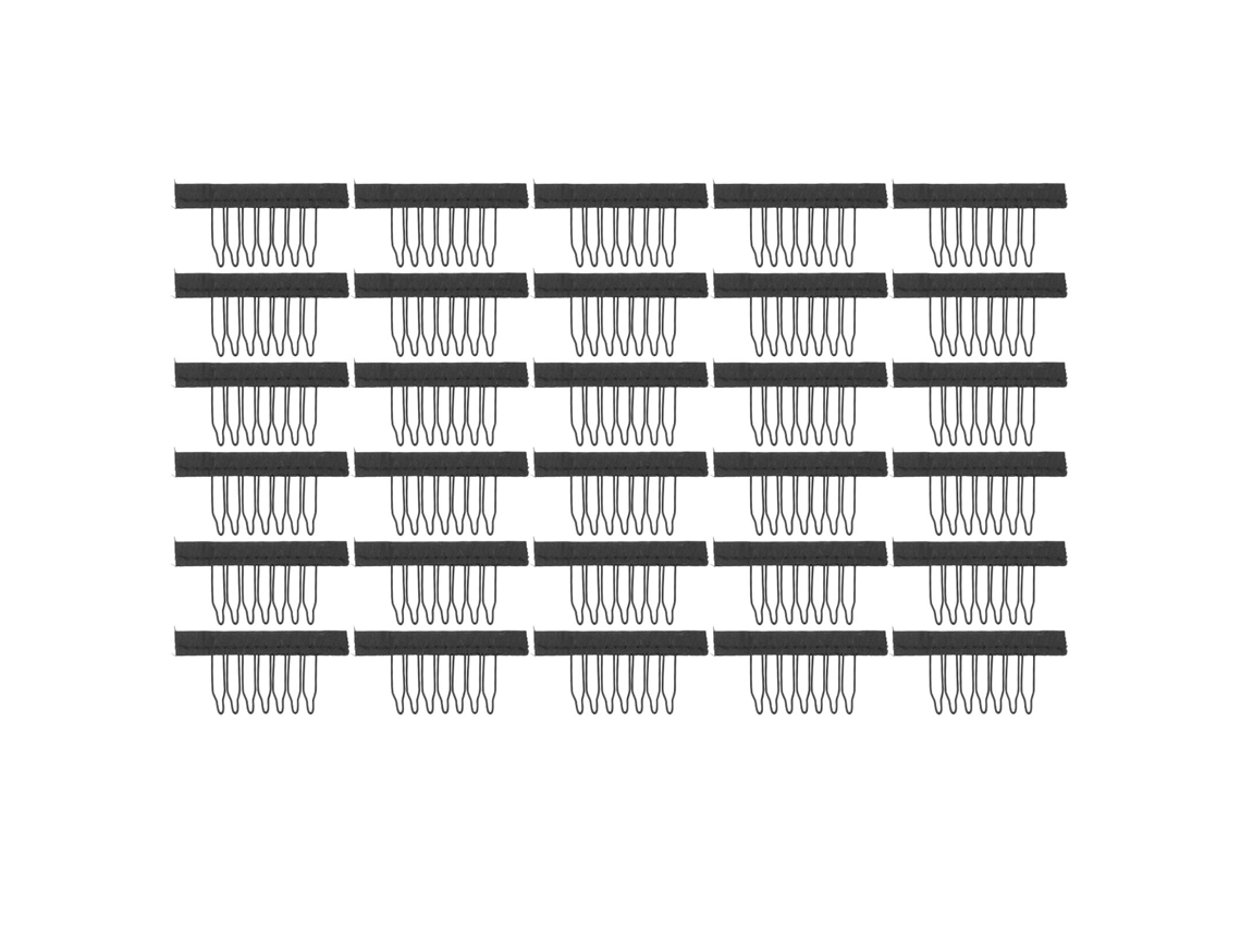 30 Clips De Peine Para Pelucas De Acero Inoxidable Con 7 Dientes, Color Negro, 3,8x2,9cm, Para Extensiones De Cabello Y Pelucas