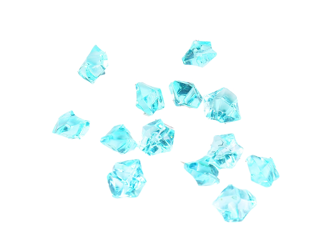 100 Piezas De Piedras De Acrílico Azul Brillante, Hielo Picado Falso, Decoración Para Acuario, 11x14mm