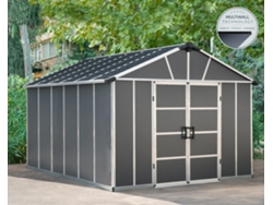 CANOPIA Caseta de jardín Yukon de policarbonato 395 x 332 x 252 cm con suelo incluido
