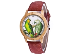 Reloj De Pulsera De Cuarzo Informal Con Correa De Cuero Para Hombre Y Mujer - Marrón