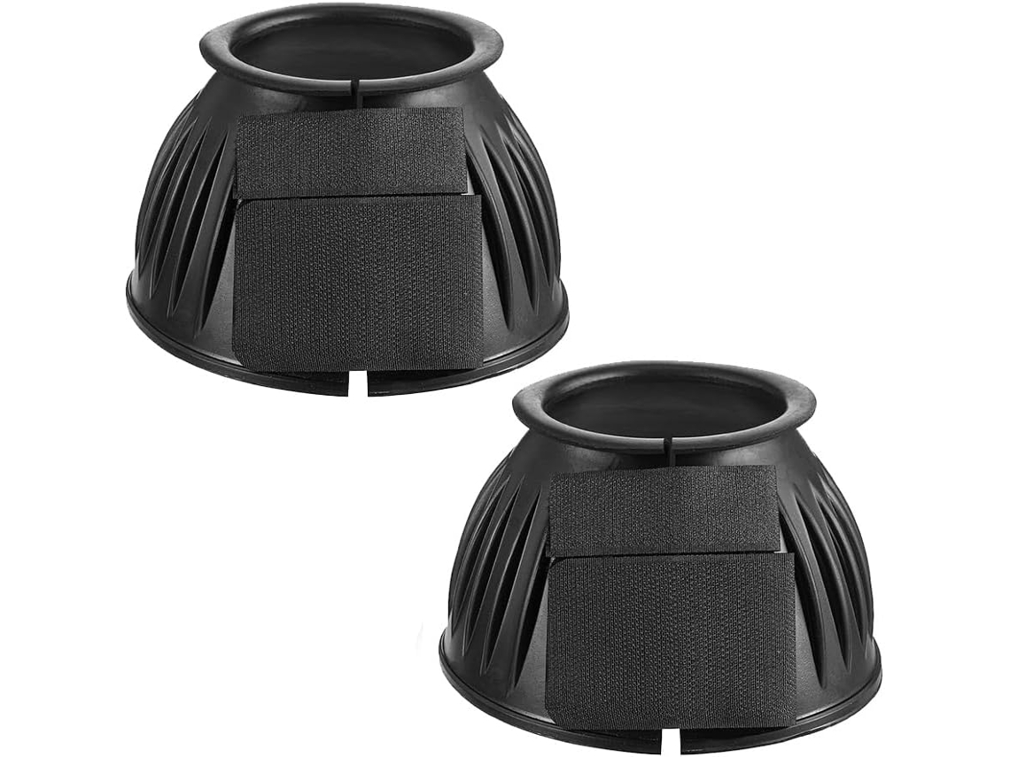 2 Protectores De Campana De Goma Con Doble Cierre Para Caballos, Con Sistema De Velcro.