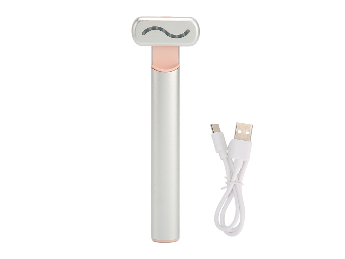 Varita de masaje ocular eléctrica con compresión cálida, microcorriente y LED rojo para aliviar la fatiga y el dolor.