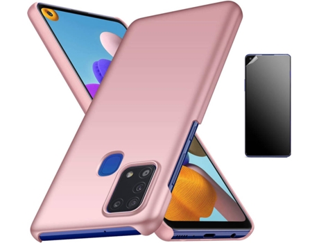 Kit Carcasa Y Protector Samsung A21S Ultimatte Turtleshell Rosa