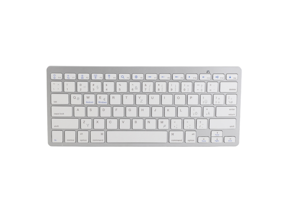 Teclado Bluetooth Sem Fio Portátil Ultra Fino Bilingue Universal Para Pc Laptop Layout Alemão Qwetz