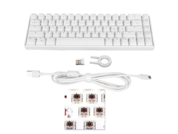 Teclado Mecánico De 68 Teclas Con 3 Modos Inalámbricos, Rgb De 2,4 Ghz, Interruptores Marrones, Para Windows Y Android.