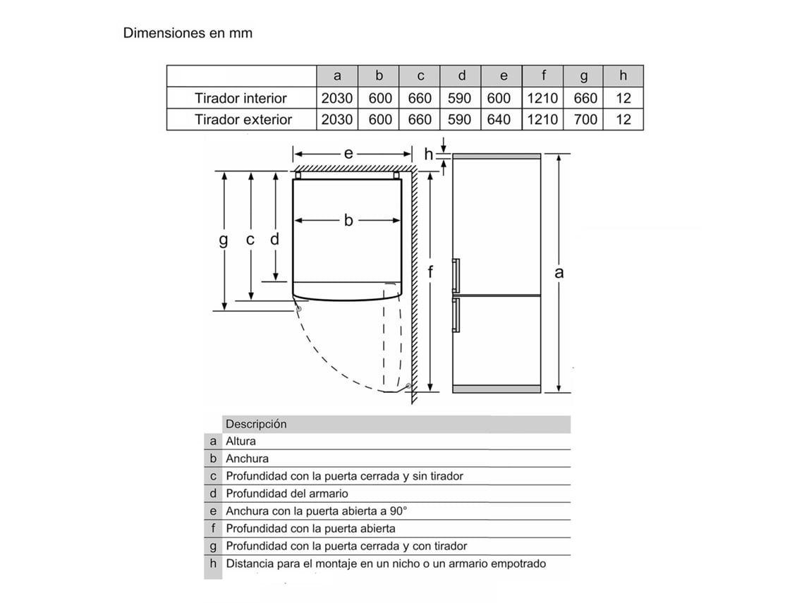 Frigorífico Combi BALAY Cristal 3KFD765BI (No Frost - 203 cm - 368 L - Blanco)
