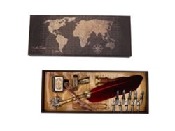 Pluma De Caligrafía De Estilo Retro Con Puntas Reemplazables, Set De Regalo Color Carmesí