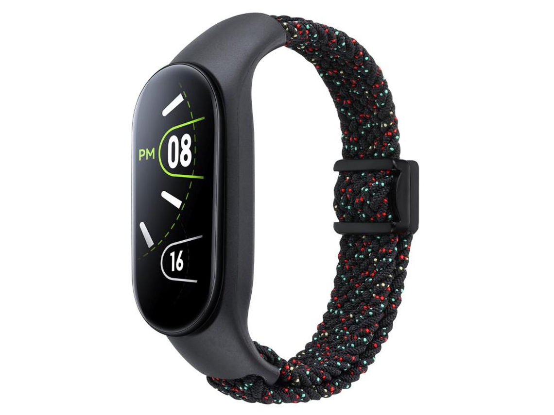 Capa Para Xiaomi Mi Band 7/6/5/4/3 - Fivela Magnética - Laço Trançado Integrado Preto Starlight