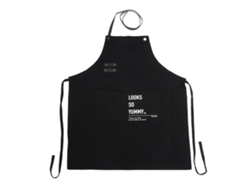 Delantal Adulto De Algodón Y Lino Para Cocina, Cafetería O Hogar Con Cordón Ajustable (negro)