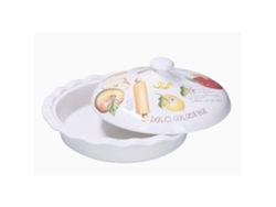 Línea Goloseria Tortiera con Tapa D.27cm Porcelana Blanca