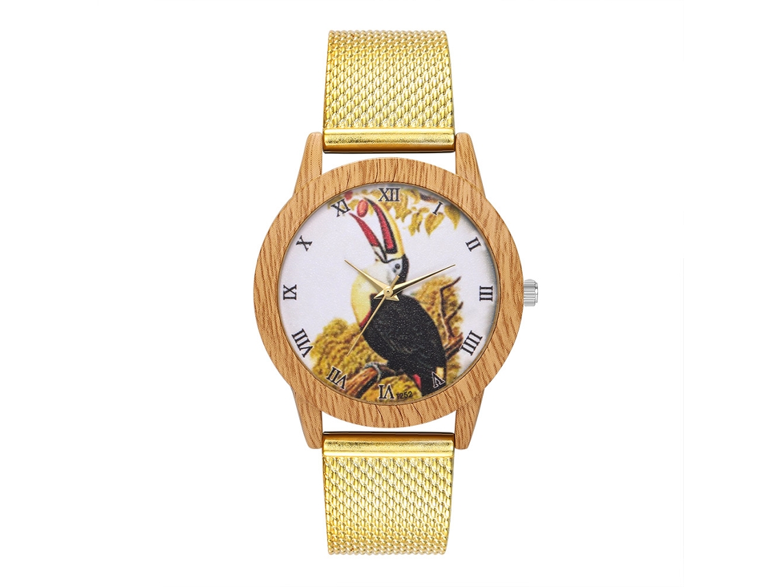 Reloj De Cuarzo Unisex Con Correa De Silicona Moda Pulsera Casual Oro