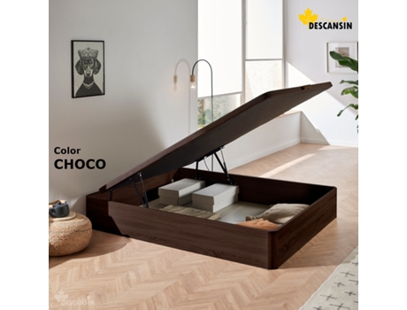 DESCANSIN Patas Canapé Plegables en Madera Maciza de Haya (160 x 200 cm - Chocolate)