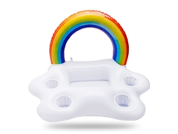 MEOIRUERY Portavasos inflable flotante con forma de nube arcoíris, accesorios para spa y piscina, flotadores divertidos para fiesta