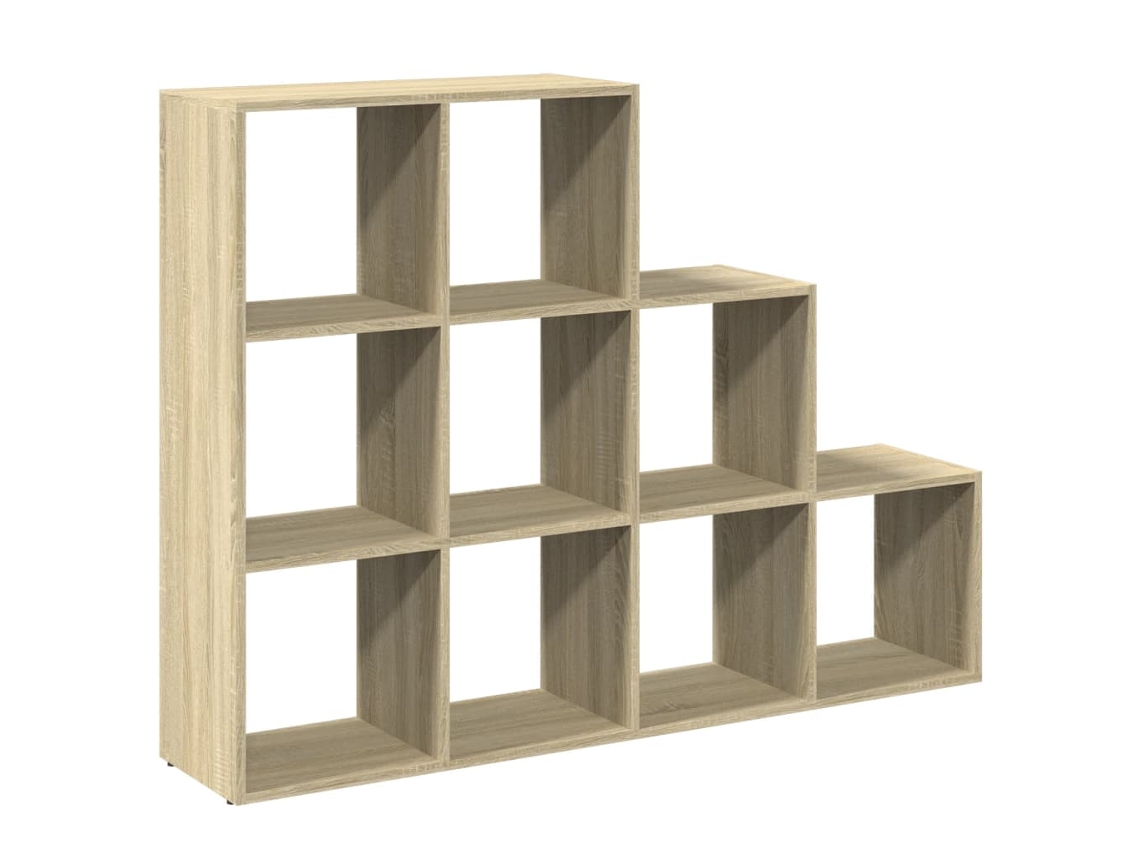 Librería de 3 niveles de roble Sonoma, exclusiva de Maison (99 x 29 x 99 cm)