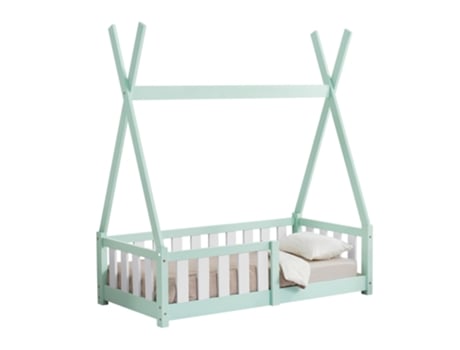 Estructura de Cama Infantil [EN.CASA] (Verde - Madera - 70 x 140 cm)