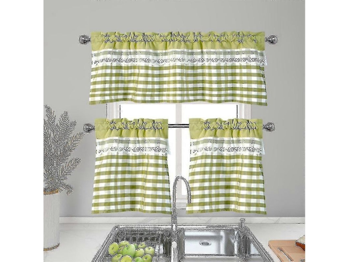 2026-cortinas De Cocina Modernas Con Volante Y Tiras Translúcidas Estilo Lujo Café Material Poliéster