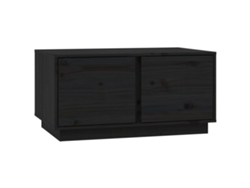 Mesa de centro MAISON EXCLUSIVE negra de madera maciza de pino (80x50x40 cm)