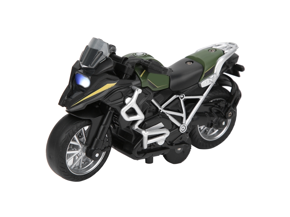 Modelo De Motocicleta A Escala 1:14, De Aleación, Con Mecanismo De Retroceso, Luces Y Música, Juguete Para Niños, Color Verde.