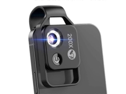 Mini microscopio de bolsillo para teléfono móvil con aumento de 200x, luz LED y clip universal. Cámara microscópica digital portátil.