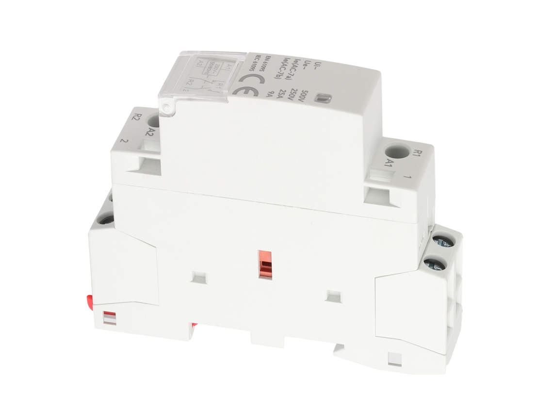 Módulo De Control De Circuito Industrial Con Contactor Modular De 2 Polos Para Riel Din, 1 Contacto Normalmente Abierto (no) Y 1 Contacto Normalmente Cerrado (nc), Modelo Gyhc-25
