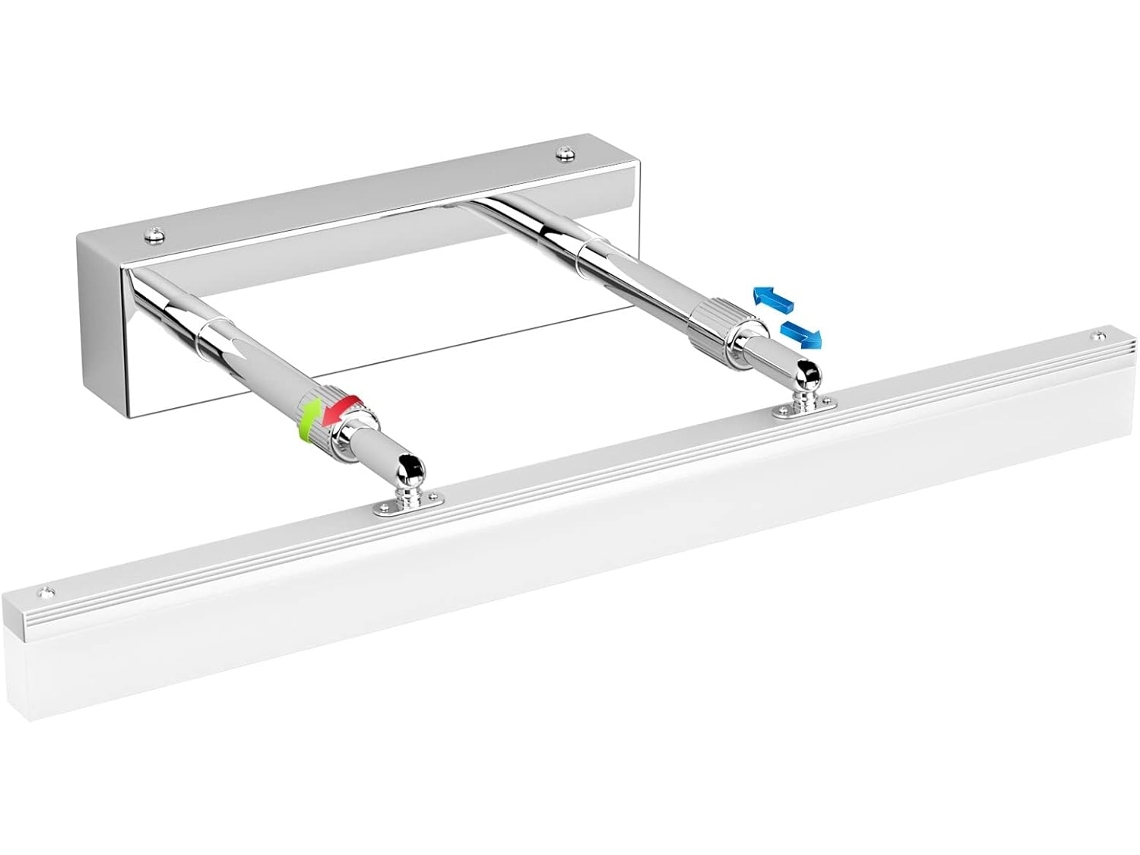 Iluminación adaptable con articulación giratoria de 180° y varillas retráctiles, luz blanca neutra, iluminación moderna para tocador, perfecta para el espejo de tu dormitorio.