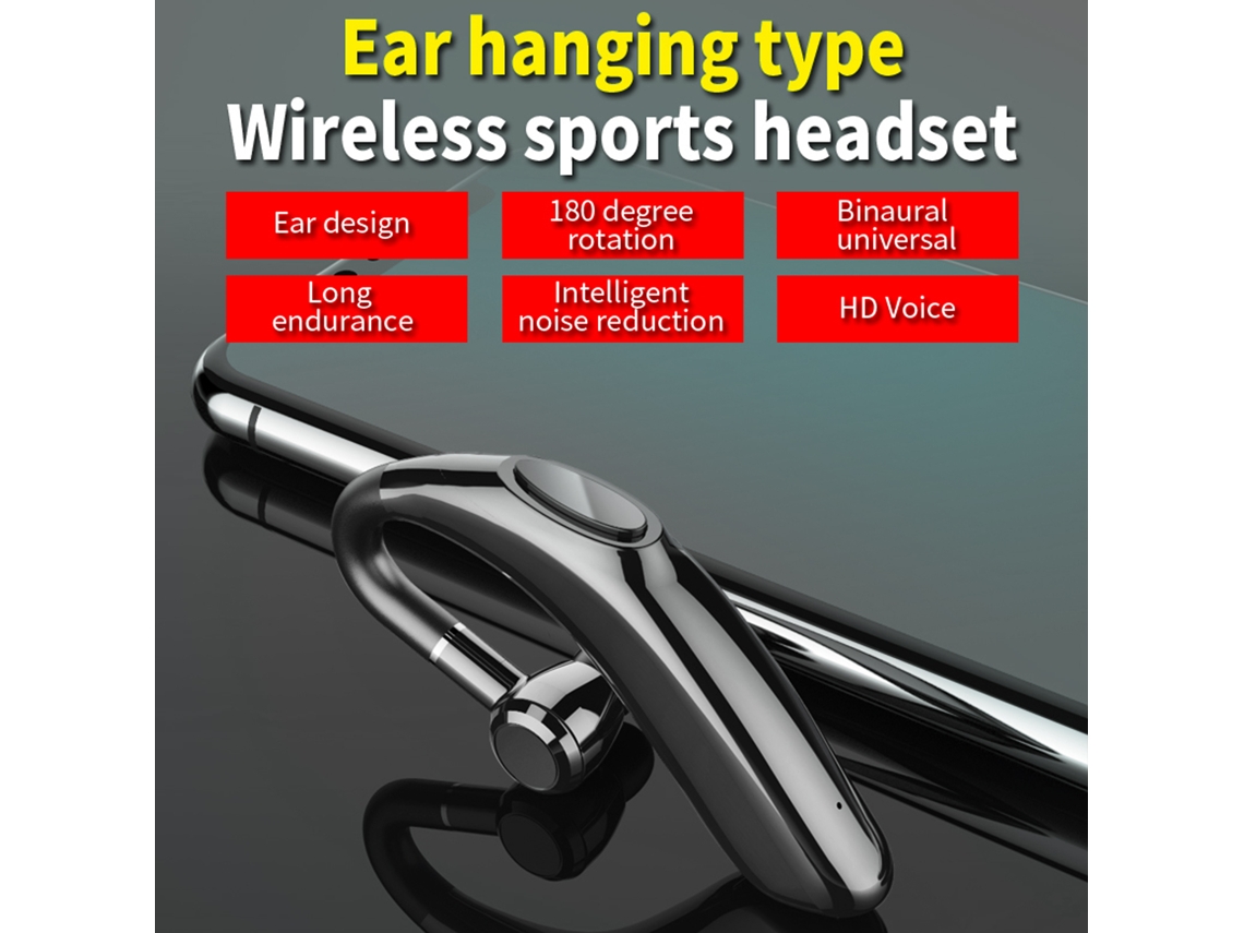 Auriculares Inalámbricos Bluetooth 5.1 Con Micrófono, Cancelación De Ruido Y Gancho Para La Oreja, Ideales Para Deportes, Conducir Y Trabajar.