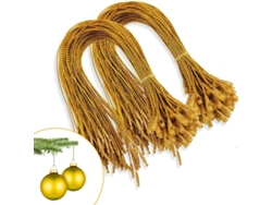 Cuerdas Colgantes Para Adornos De Navidad 200pcs Oro Precortadas Con Broche Snap Para Árbol De Navidad