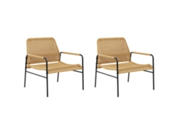 Conjunto de 2 sillas BELIANI Prasimo de Ratán sintético Natural 63x67x78