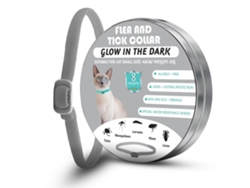 Collar Antipulgas Gris Para Gatos | 8 Meses De Protección, Brilla En La Oscuridad