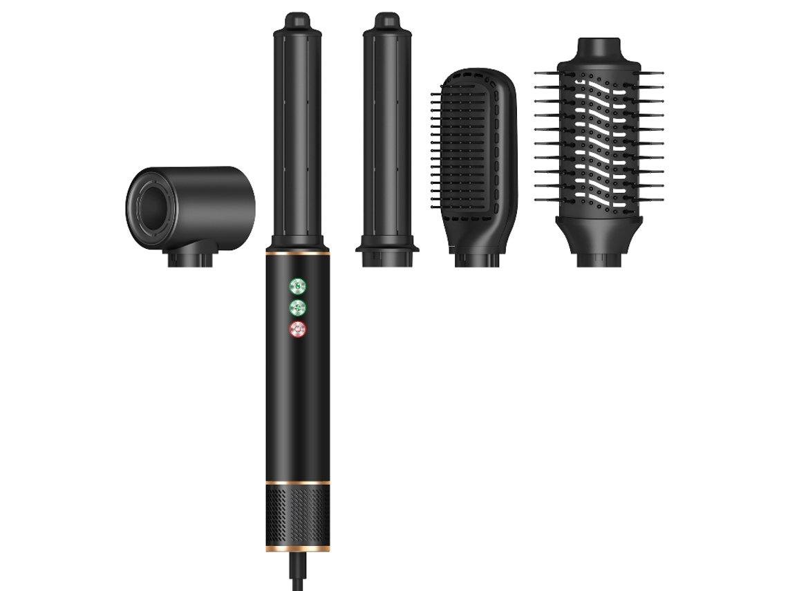 Todo En Uno Secador De Cabello Sin Cepillo, Bajo Ruido, Alisador De Cabello, Modelador Negro Veanxin