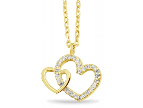 Collar Corazón en Plata de Ley 925 Mona con Circonias Bañado en Rodio