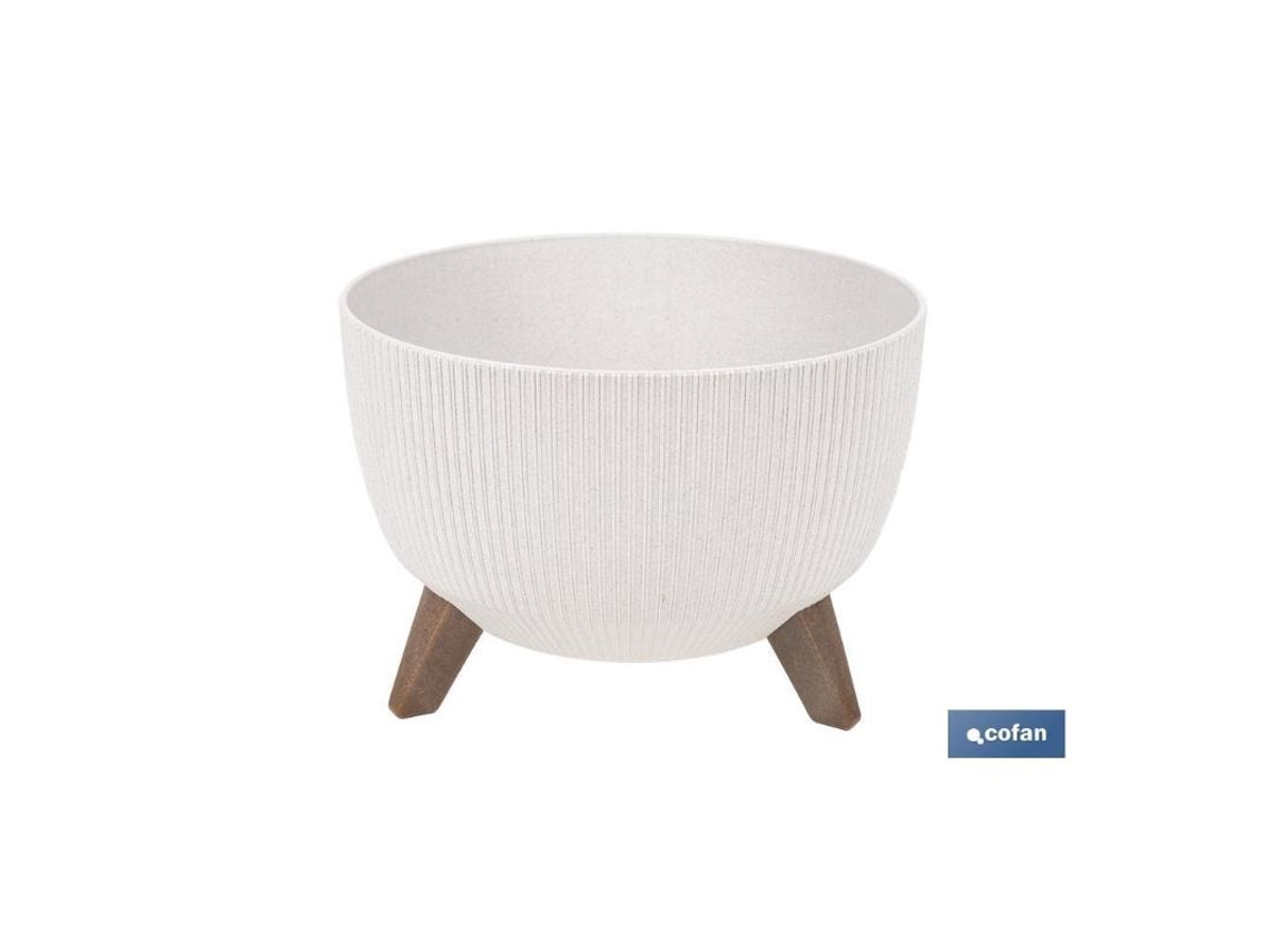 Maceta Con Patas Y Filtro De Drenaje Color Blanco Wpc Ø 243 X 150 Mm 5,1 L Venta Unitaria