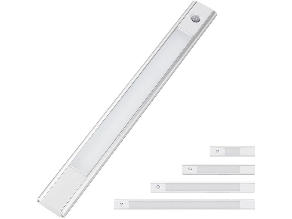 Iluminación bajo armarios con sensor de movimiento, luz cálida, recargable por USB, 30 cm (12 pulgadas)