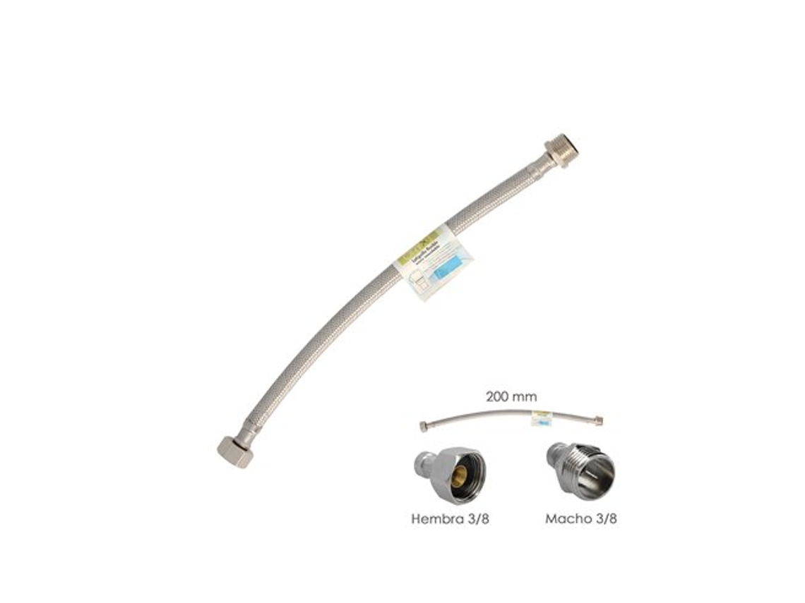 Latiguillo Flexible Acero Inoxidable Macho 3/8 - Hembra 3/8 - 200mm