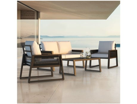 Conjunto de muebles de jardín Captivo con diseño de cuerdas, estructura de aluminio TECTAKE