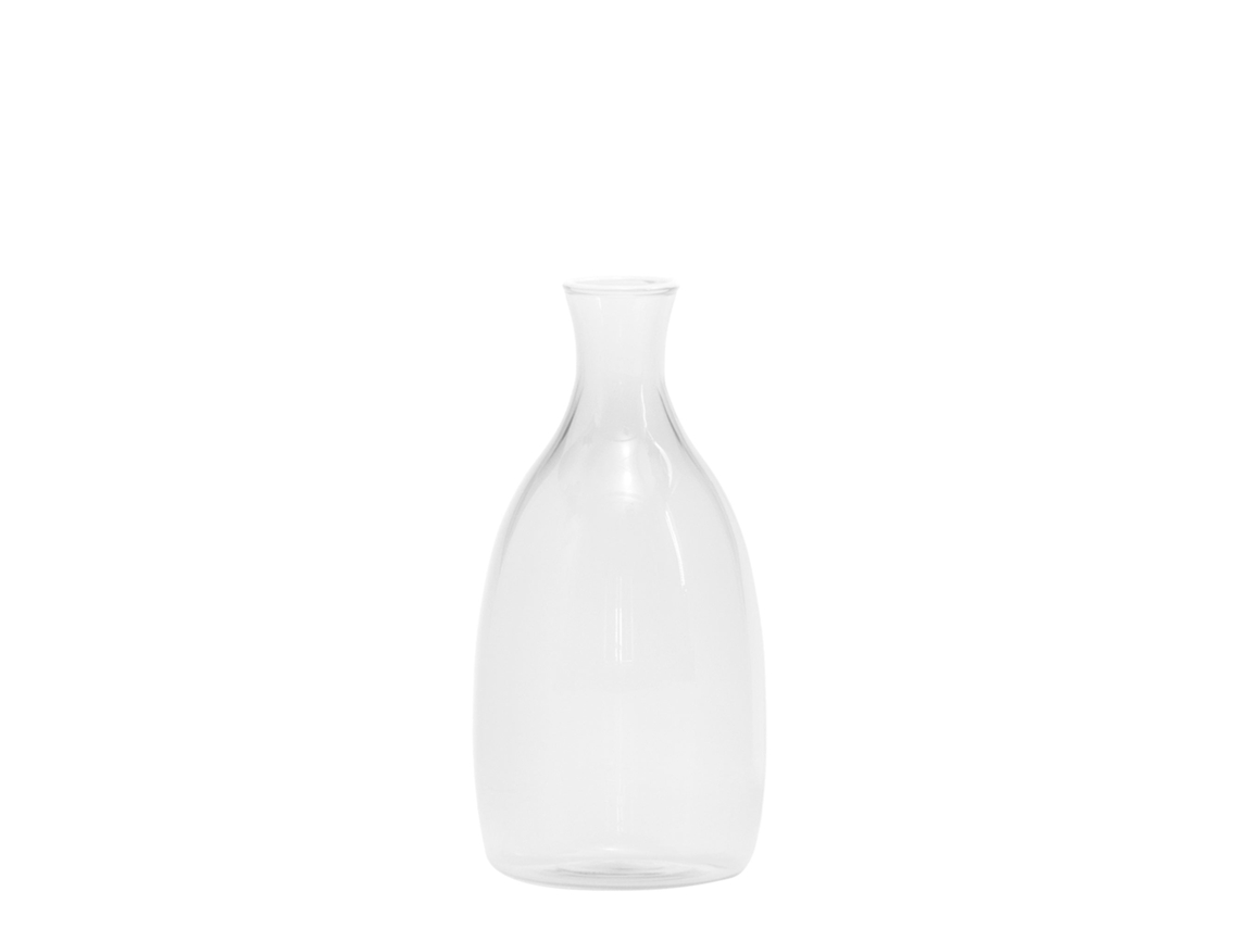 Jarrón Un Fiore 35 Cl En Vidrio De Borosilicato Soplado A Mano, Diseño Elegante Con Decoración Blanca En La Boca, Ideal Para Decorar El Hogar.