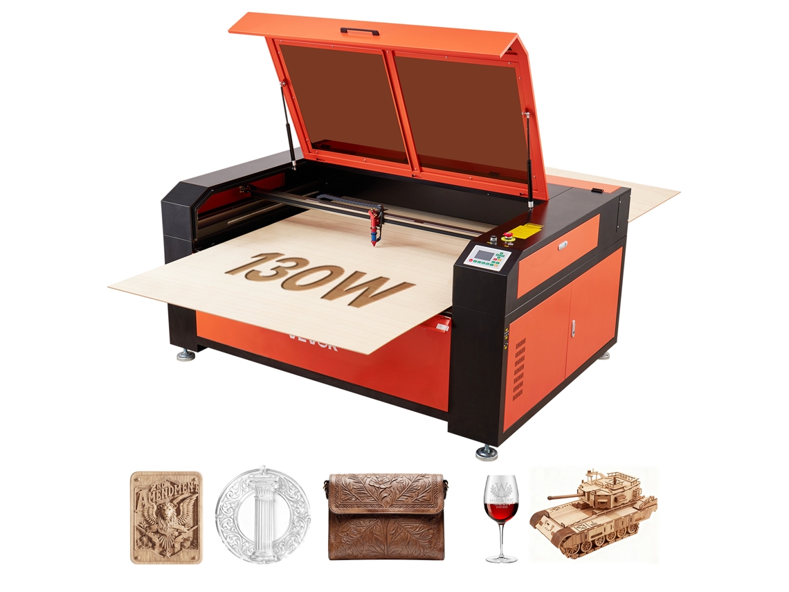 Grabador láser de CO2 Vevor de 130 W, 1400 x 900 mm, ideal para bricolaje en madera, acrílico y cuero.