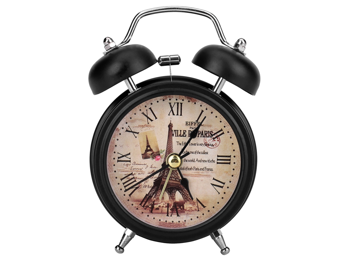 2026-reloj Despertador Digital Mini De Metal Silencioso Con Luces Campanilla Parpadeante Para Dormitorio Estudiante Negro
