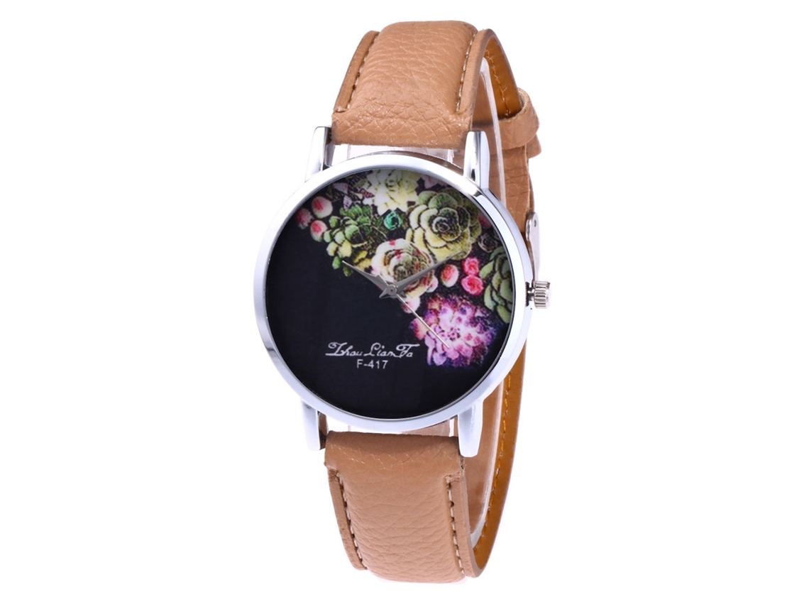 Reloj Casual De Moda Unisex Zhoulianfa Con Correa De Cuero Amarilla.