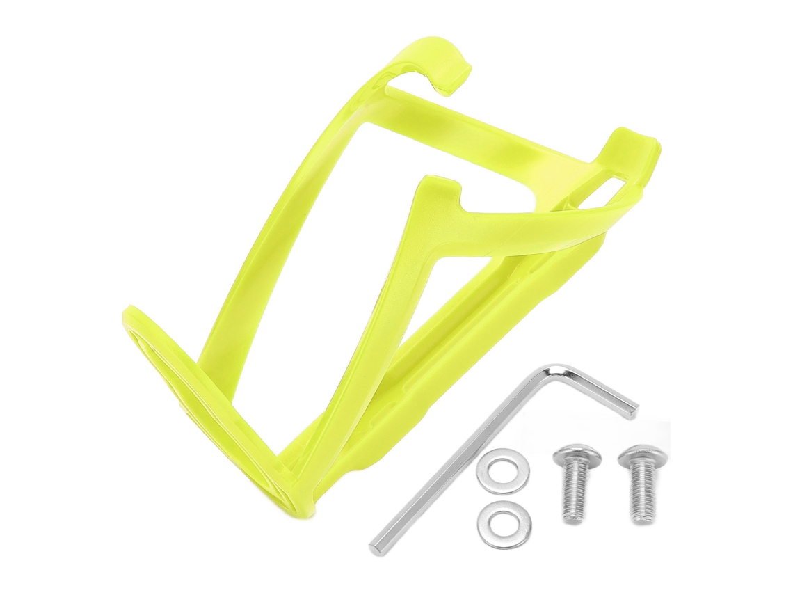 Soporte De Plástico Para Botellas De Agua Para Bicicleta De Montaña, Estable Y Ligero, Color Amarillo.