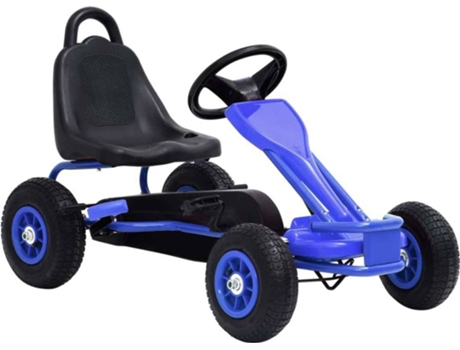 vidaXL Kart de pedales con neumáticos azul