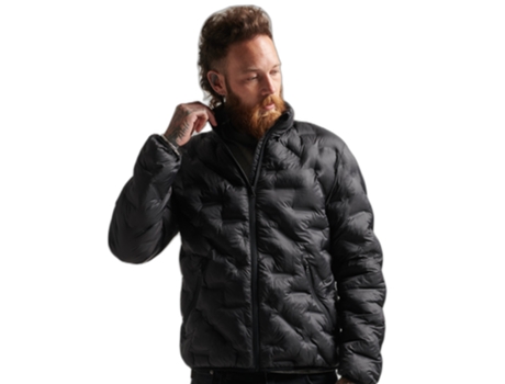 Abrigo para Hombre SUPERDRY (XL - Poliéster - Negro)