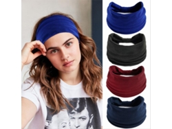 Paquete de 4 diademas anchas para mujer, yoga, deporte, entrenamiento, correr, diadema grande africana JEDBESETZT