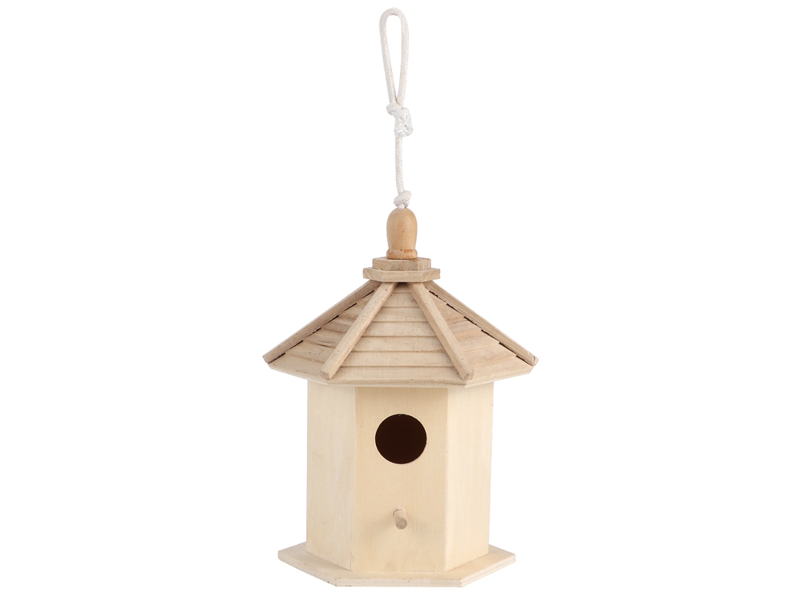 Casita Colgante De Madera Para Pájaros, Ideal Para El Jardín, Como Refugio Cálido Para La Cría De Periquitos.