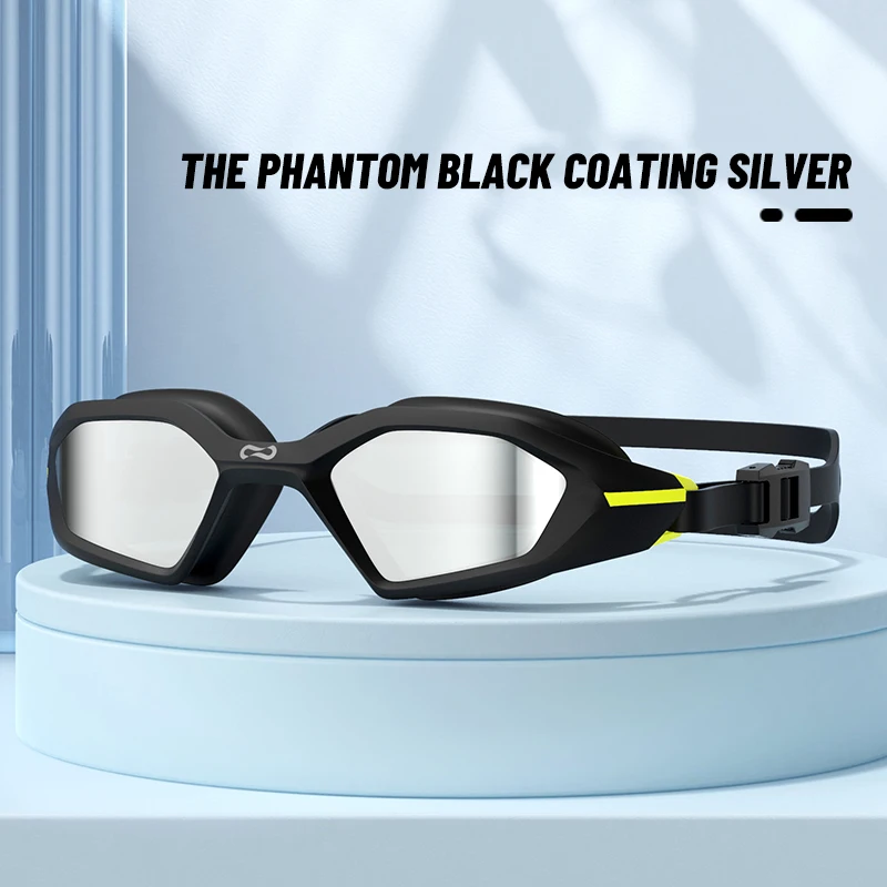 Gafas De Natación (plateadas Y Negras), Antivaho, Con Protección Uv, Ajustables, Para Adultos.