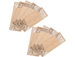 Conjunto De 10 Marcadores De Livro De Bambu Em Branco, Faça Você Mesmo, Design Vazado Inspirado Na Natureza,
